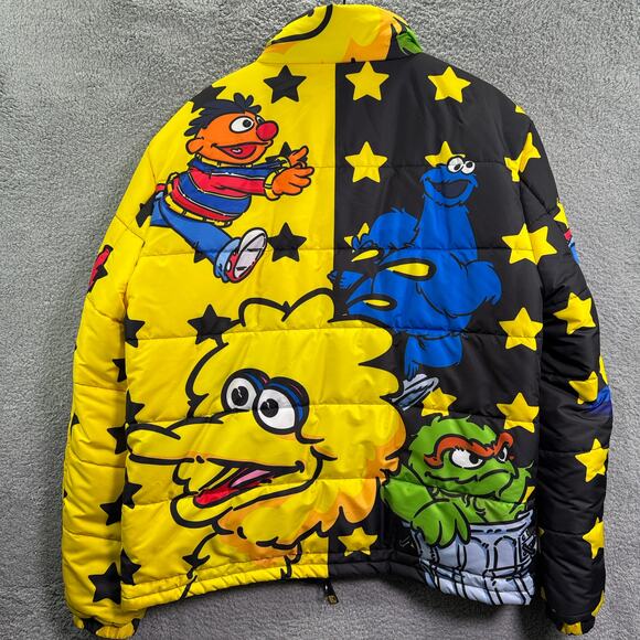 Rare Dekryptic x Sesame Street Puffer Jacket Coat XL Elmo Bert Cookie Grover - Picture 7 of 12